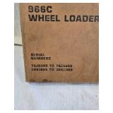 Caterpillar Parts Book 966C Wheel Loader for serial numbers 76J6389 to 76J6555 and 30K1625 to 30K2368