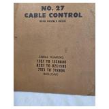 Caterpillar No. 27 Cable Control Parts Book includes serial numbers 13C1 to 13C6886, 82C1 to 82C1585, and 71E1 to 71E804
