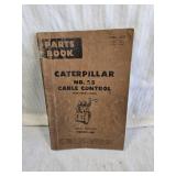 Caterpillar No. 25 Cable Control Parts Book specifically for rear double drum models with serial numbers 9D501 and up