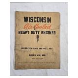 Wisconsin Air Cooled Heavy Duty Engines Instruction Book and Parts List Models ACN, BKN