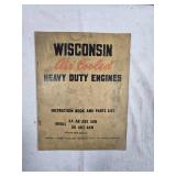 Wisconsin Air Cooled Heavy Duty Engines Instruction Book and Parts List covering models AA, AB, ABS, ABN, AK, AKS, and AKN