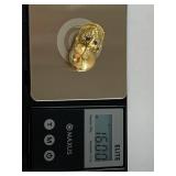 Egyptian Revival Style Art Deco ~16k Gold Brooch - Lapis Eyes - 16 Grams