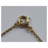 Antique 14k Gold Pendant Photo Locket Necklace with Blue Stone