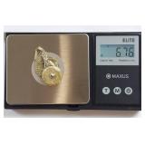 Antique 14k Gold Pendant Photo Locket Necklace with Blue Stone