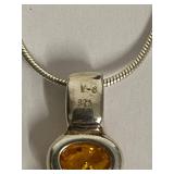 Sterling Silver Polish Colors of Amber Necklace, Bracelet and Earring Set