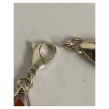 Sterling Silver Polish Colors of Amber Necklace, Bracelet and Earring Set