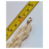 14K Gold Cultured Pearl Bracelet with Multicolored Gemstones