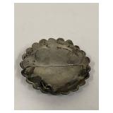 Sterling Silver Brooch with Turquoise, Jasper, Goldstone