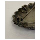 Sterling Silver Brooch with Turquoise, Jasper, Goldstone