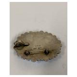 Sterling Silver Brooch Pendant with Turquoise Color Howlite Stone