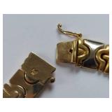 14K Multi Tone Gold Necklace Unique Link Design 55.5 Grams