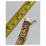 14K Multi Tone Gold Necklace Unique Link Design 55.5 Grams