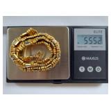 14K Multi Tone Gold Necklace Unique Link Design 55.5 Grams
