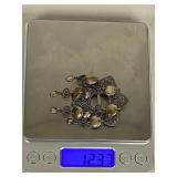 Vintage Sterling Silver Solje Filigree Dangle Brooch Ornament