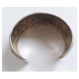 Sterling Silver Unmarked Navajo/Hopi Wave Cuff Bracelet