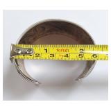 Sterling Silver Unmarked Navajo/Hopi Wave Cuff Bracelet
