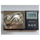 Sterling Silver Unmarked Navajo/Hopi Wave Cuff Bracelet