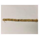 Sterling Silver Colorful Gemstone Bracelet with Amethyst, Peridot, Aquamarine, Citrine, Garnet