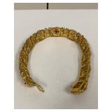 Sterling Silver Colorful Gemstone Bracelet with Amethyst, Peridot, Aquamarine, Citrine, Garnet