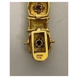 Sterling Silver Colorful Gemstone Bracelet with Amethyst, Peridot, Aquamarine, Citrine, Garnet