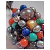 Yvonne Christa Sterling Silver Tahitian Pearl & Gemstone Necklace