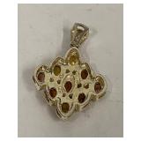 Sterling Silver Pendant with Multi-Color Natural Stones