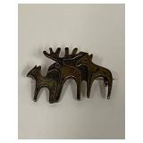Vintage Sterling Silver Moose Animal Brooch