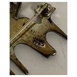 Vintage Sterling Silver Moose Animal Brooch