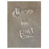 Sterling Silver & 14K Gold Lapis Lazuli Lizard Pendant