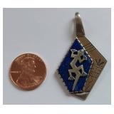 Sterling Silver & 14K Gold Lapis Lazuli Lizard Pendant