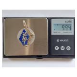 Sterling Silver & 14K Gold Lapis Lazuli Lizard Pendant