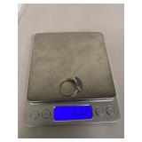 Sterling Silver Ring with Lavender Jade Carved Cabochon