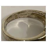 Sterling Silver Ring with Lavender Jade Carved Cabochon