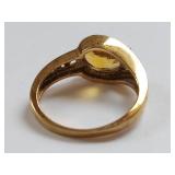 10K Gold Ring with Citrine Gemstone