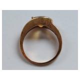 10K Gold Ring with Citrine Gemstone