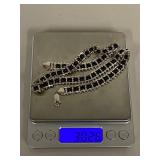 Milor Italy Sterling Silver Necklace with Black Beads 30g