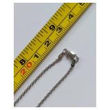 14K White Gold Italian Rope Chain Necklace - 4 Grams