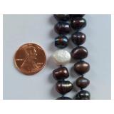 Ethiopian Silver Cross Pendant on Knotted Black Pearl Necklace