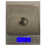 Sterling Silver Marcasite Ring with MOP Cab