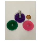 Sterling Silver Pendant w/ Interchangeable Jade Disks