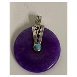 Sterling Silver Pendant w/ Interchangeable Jade Disks
