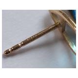 14k Gold Pear-Shaped Blue Topaz Gemstone Earrings