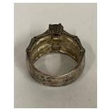 Sterling Silver CID Ring W/ Colorful Stones