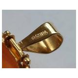 14K Gold Cameo Brooch Pendant - Exquisite Carving - 6 Grams