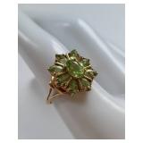 10kt Gold Peridot Ring with Elegant Design