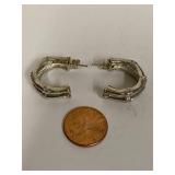 Ecclissi Sterling Silver Bamboo Hoop Earrings
