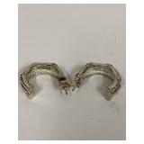 Ecclissi Sterling Silver Bamboo Hoop Earrings