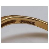 Elegant 14k Gold Ring with Blue Topaz & Sapphire