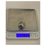 Sterling Silver Blue Gemstone Ring Size 8.5