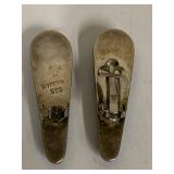 Vintage 925 Silver Inlaid Earrings - 1 Missing Clip